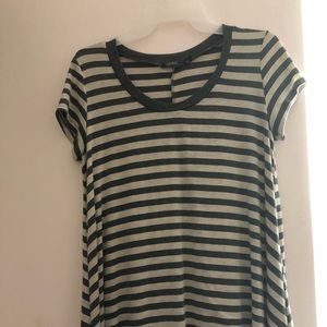 Gray and cream striped shirt size small